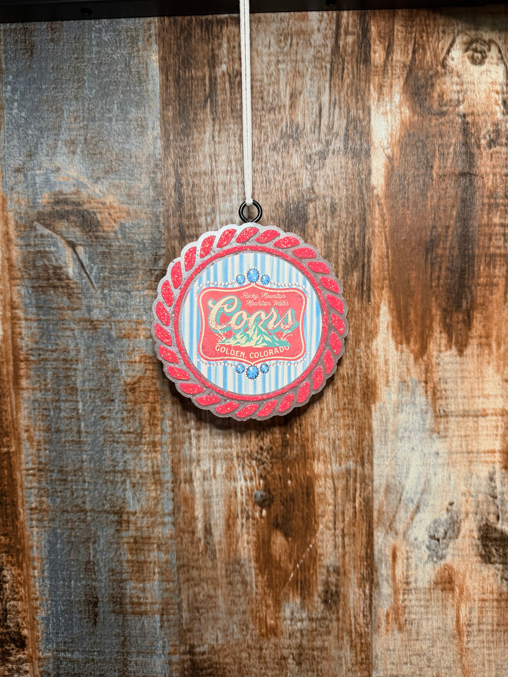 Coors Western Car Freshie | Leather Scent | Rustic Mountain Car Air Freshener | Country Car Charm | Handmade Auto Freshener
