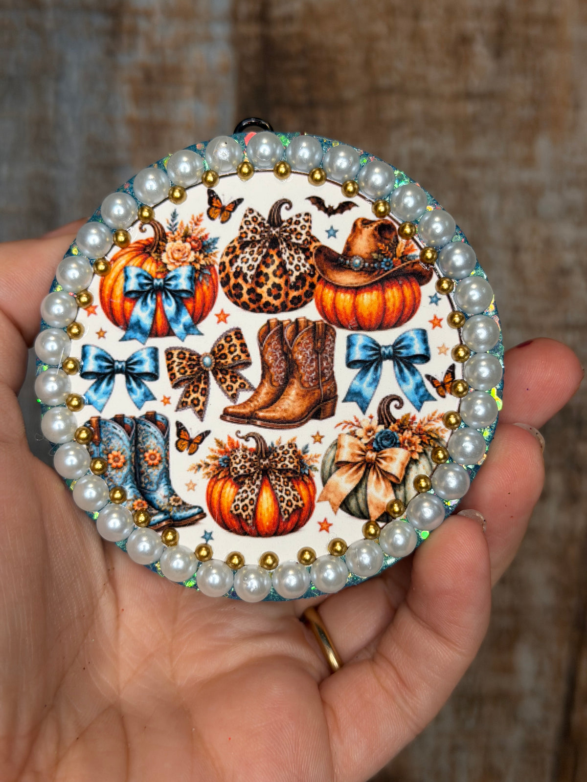 Western Fall Car Freshie | Caramel Cabana Scent | Leopard Pumpkin Cowgirl Air Freshener | Cowboy Boots Fall Freshie | Autumn Car Decor
