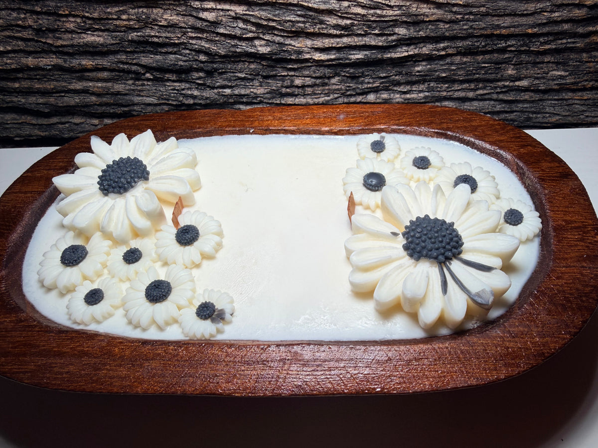 10 oz Wooden Dough Bowl Candle