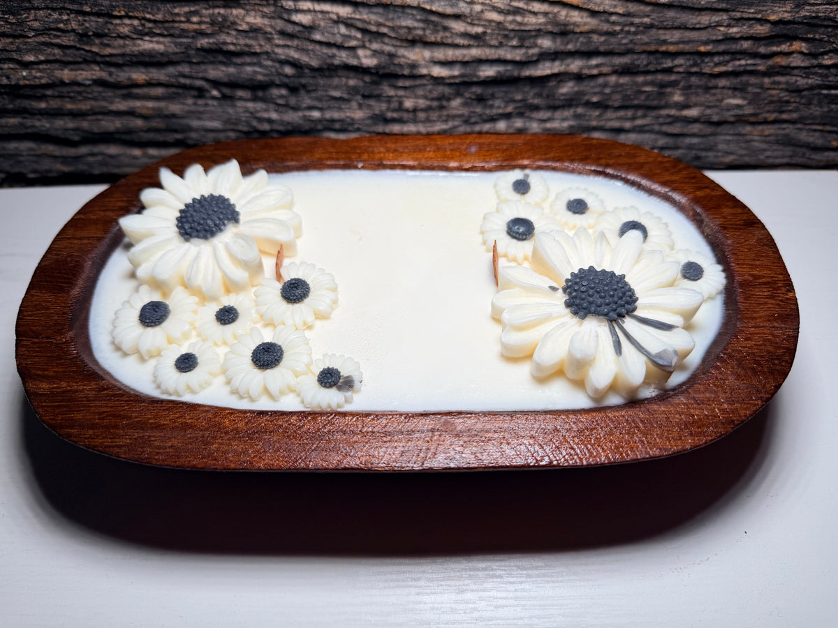 10 oz Wooden Dough Bowl Candle
