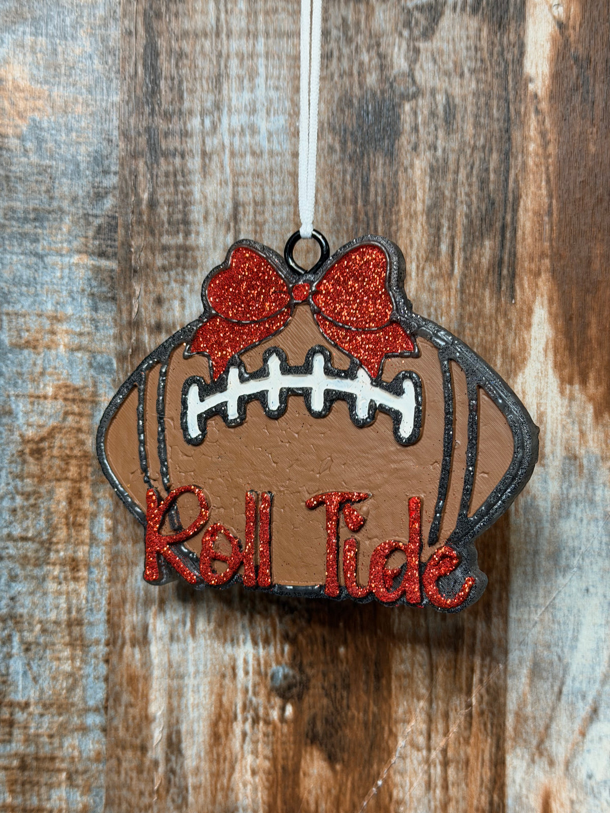 Roll Tide Football Car Freshie – Strawberry Bliss Scent | Crimson Glitter Air Freshener
