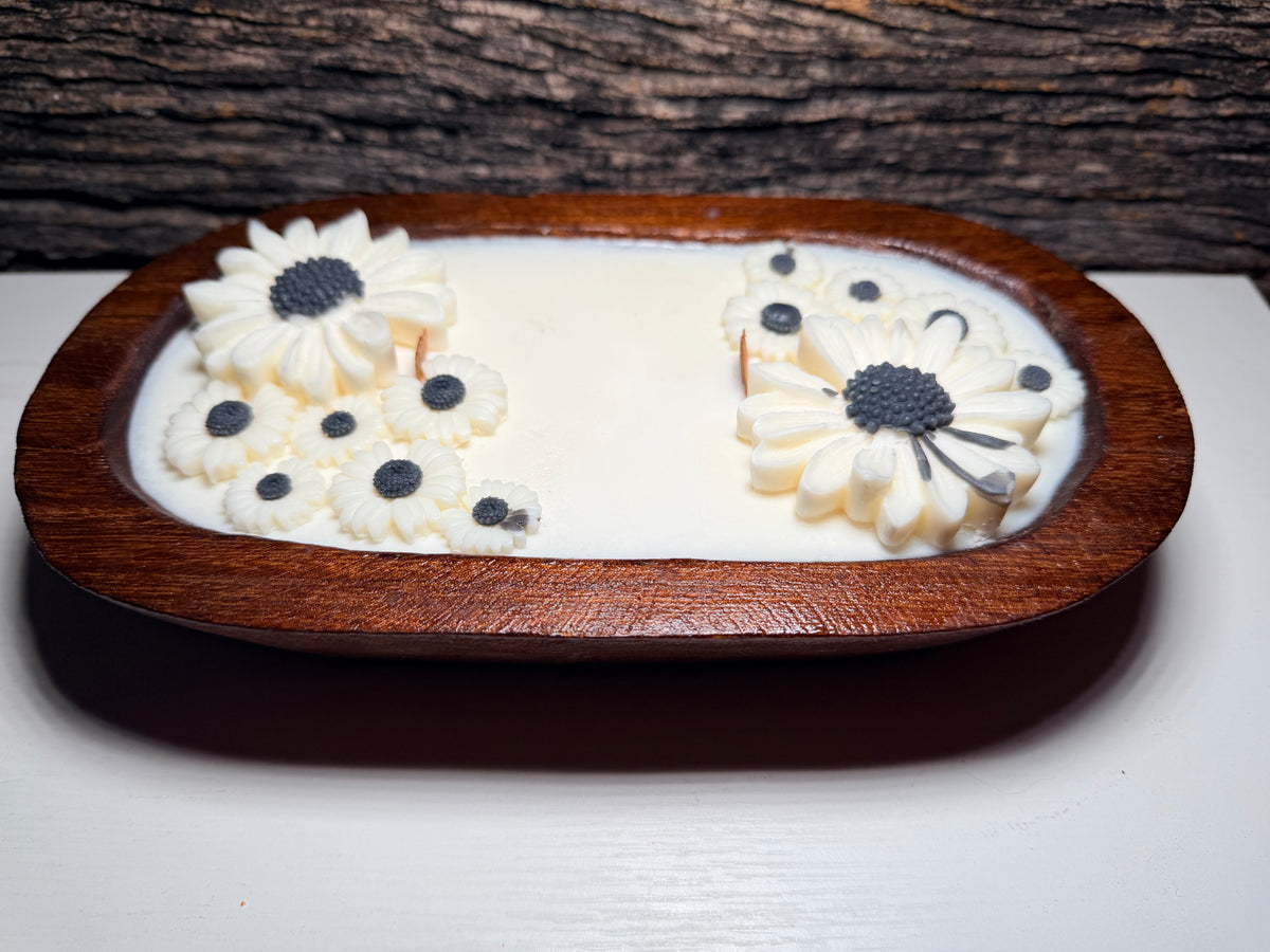10 oz Wooden Dough Bowl Candle