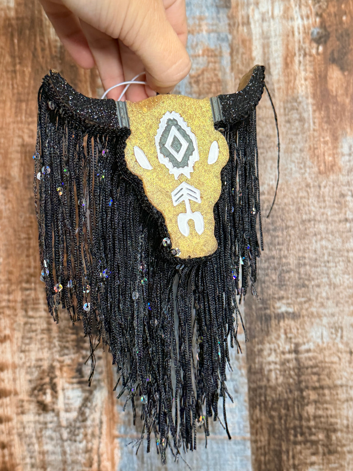 Bull Head Car Freshie with Fringe | Western Cowgirl Air Freshener | Clean Cotton Scent