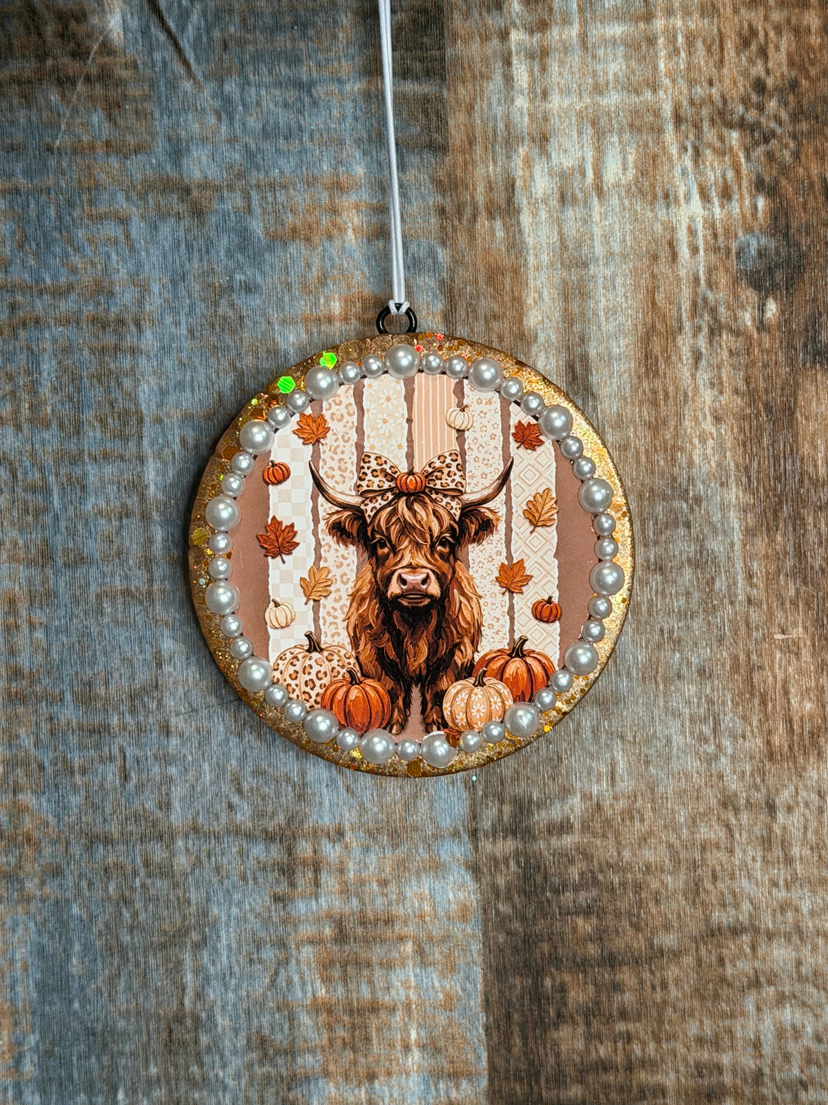 Fall Highland Cow Car Freshie | Pumpkin Western Air Freshener | Pumpkin Caramel Latte Scent