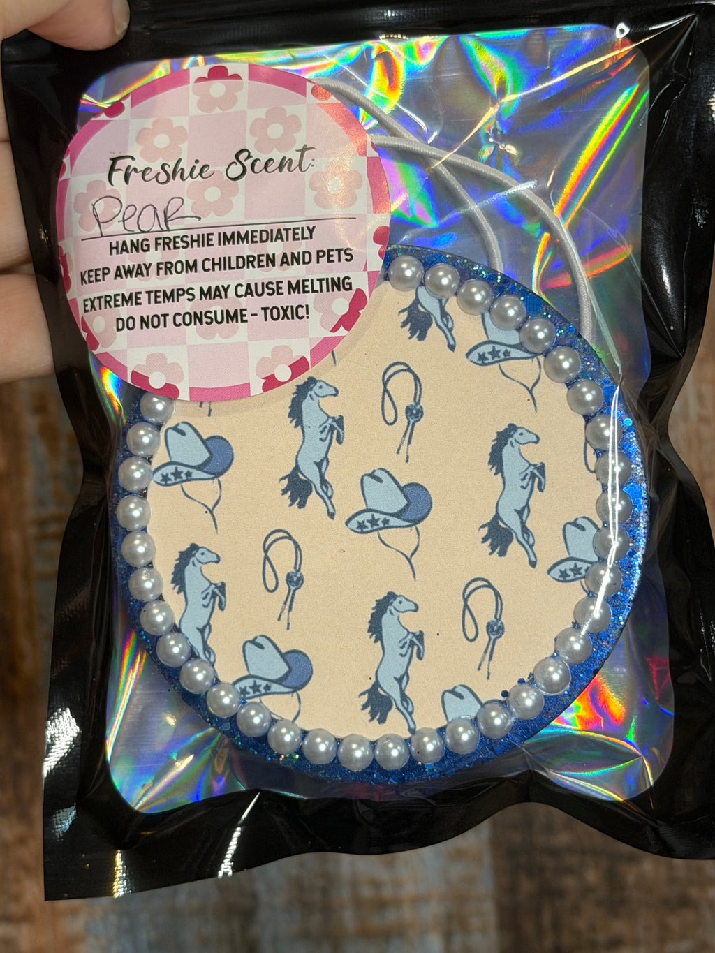 Western Horse Car Freshie | Cowboy Hat & Lasso Air Freshener | Pear Scent