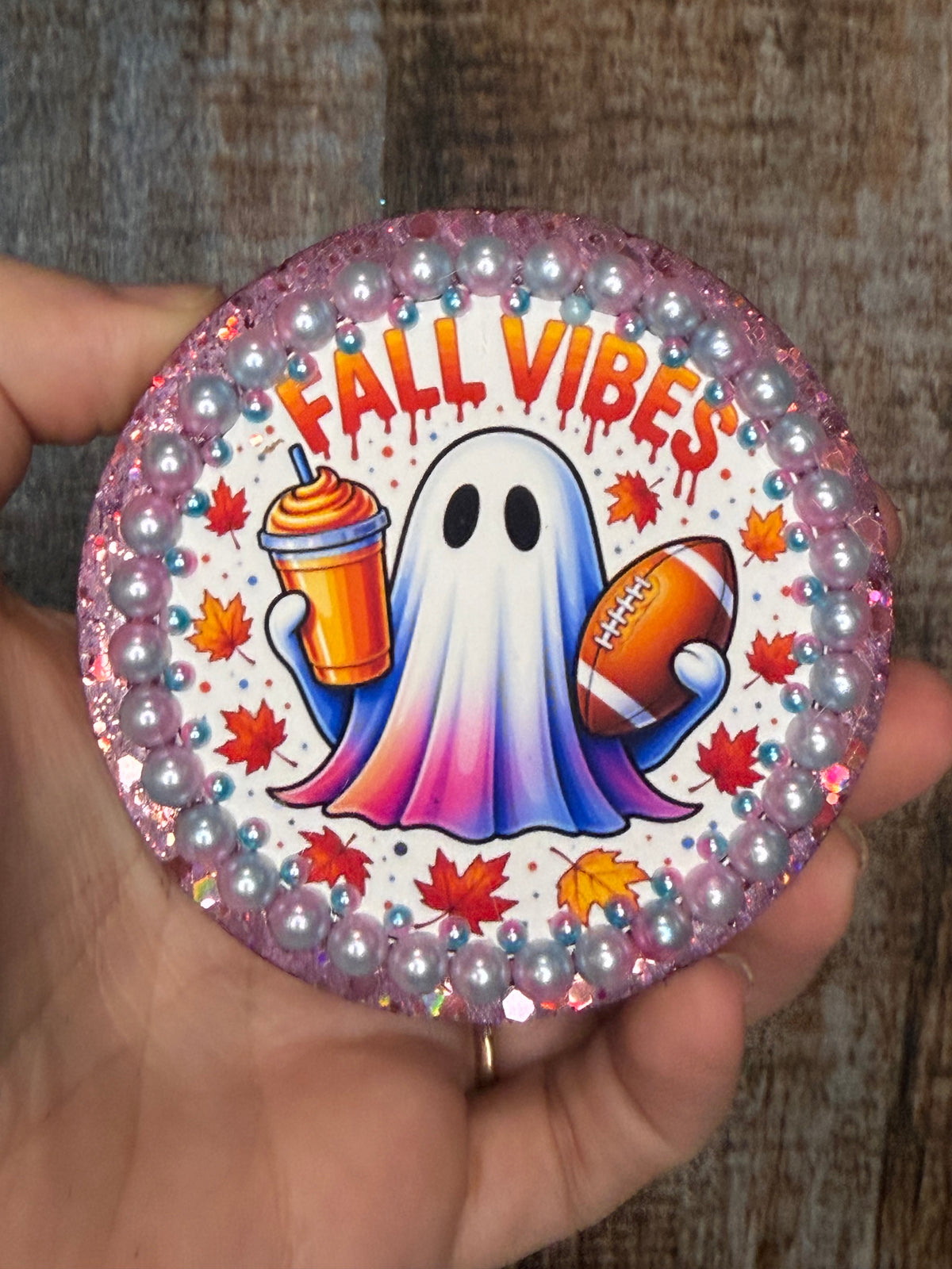 Fall Vibes Ghost Car Freshie | Pumpkin Spice Scent | Football Ghost Air Freshener | Cute Fall Car Freshie | Autumn Car Decor