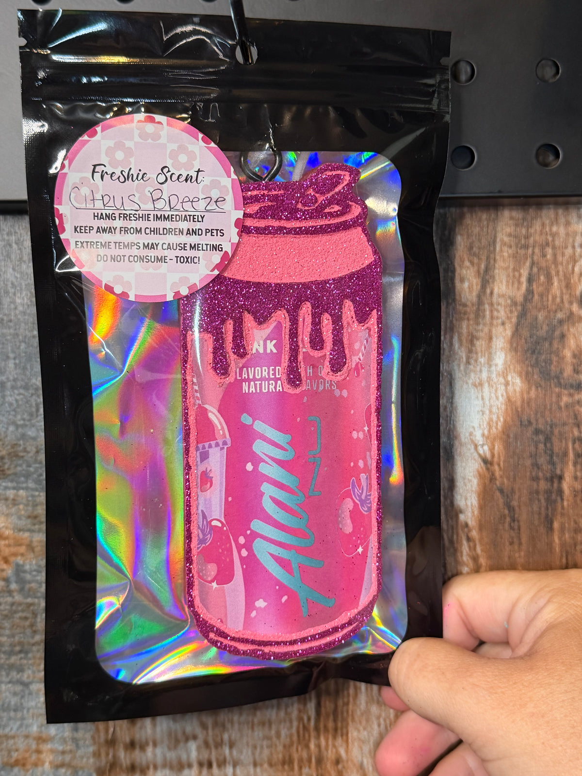 Pink Alani Car Freshie – Citrus Breeze Scent | Inspired Energy Drink Air Freshener