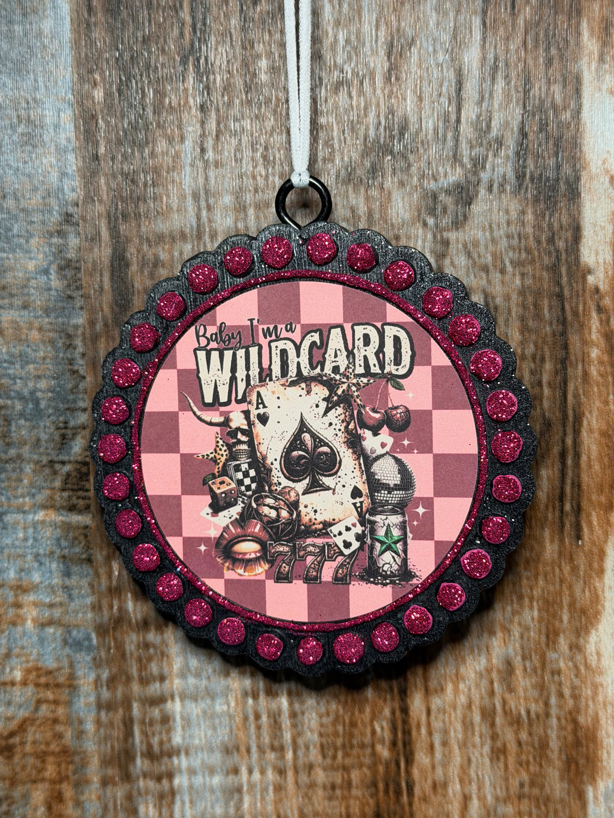 Baby I’m a Wildcard Car Freshie | Magnolia Moon Scent | Western Cowgirl Car Air Freshener | Pink Casino Western Decor | Handmade Auto Freshener
