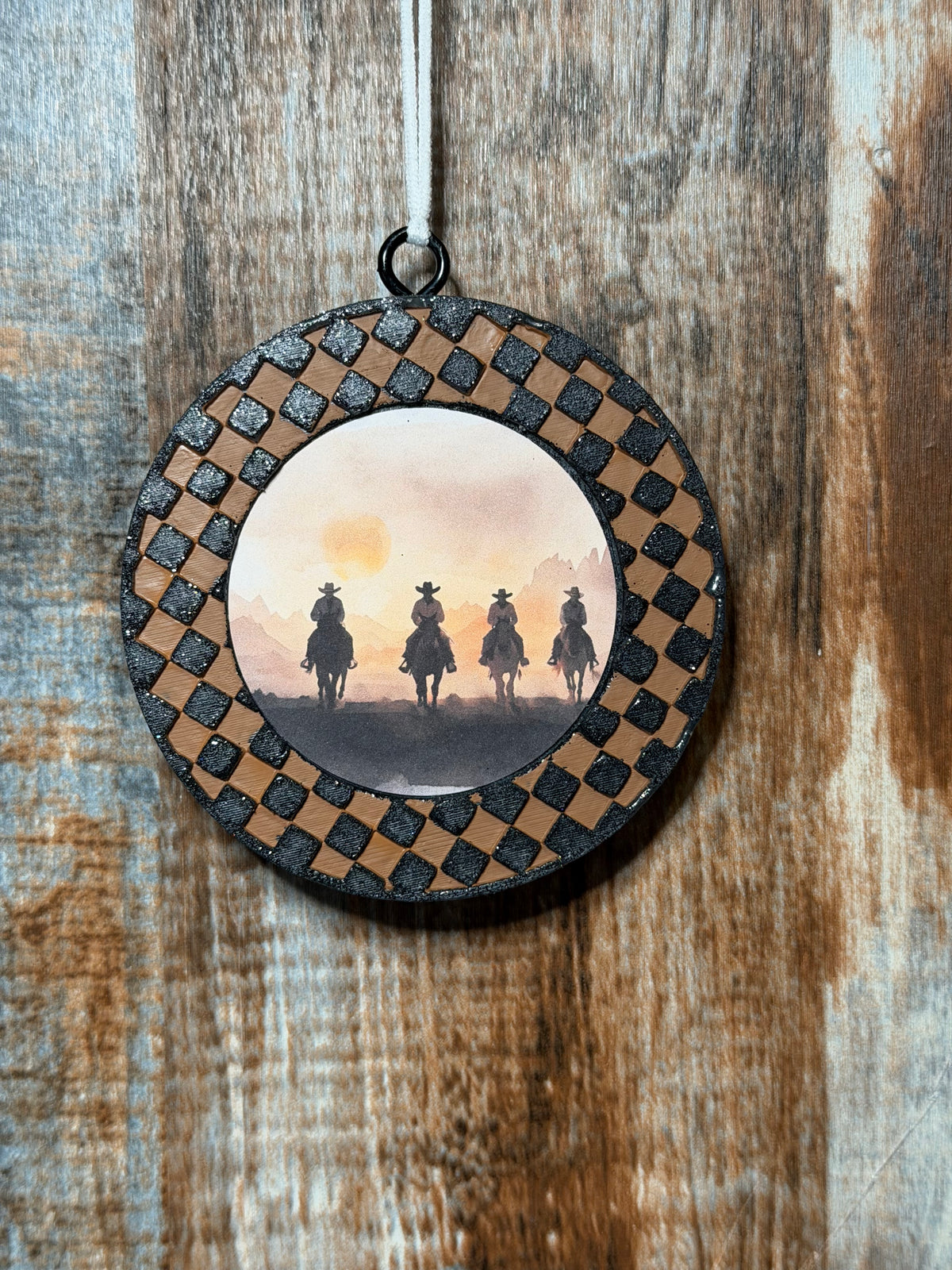 Western Cowboy Sunset Car Freshie | Lavender Scent | Rustic Cowgirl Car Air Freshener | Western Desert Scene | Handmade Auto Freshenerm