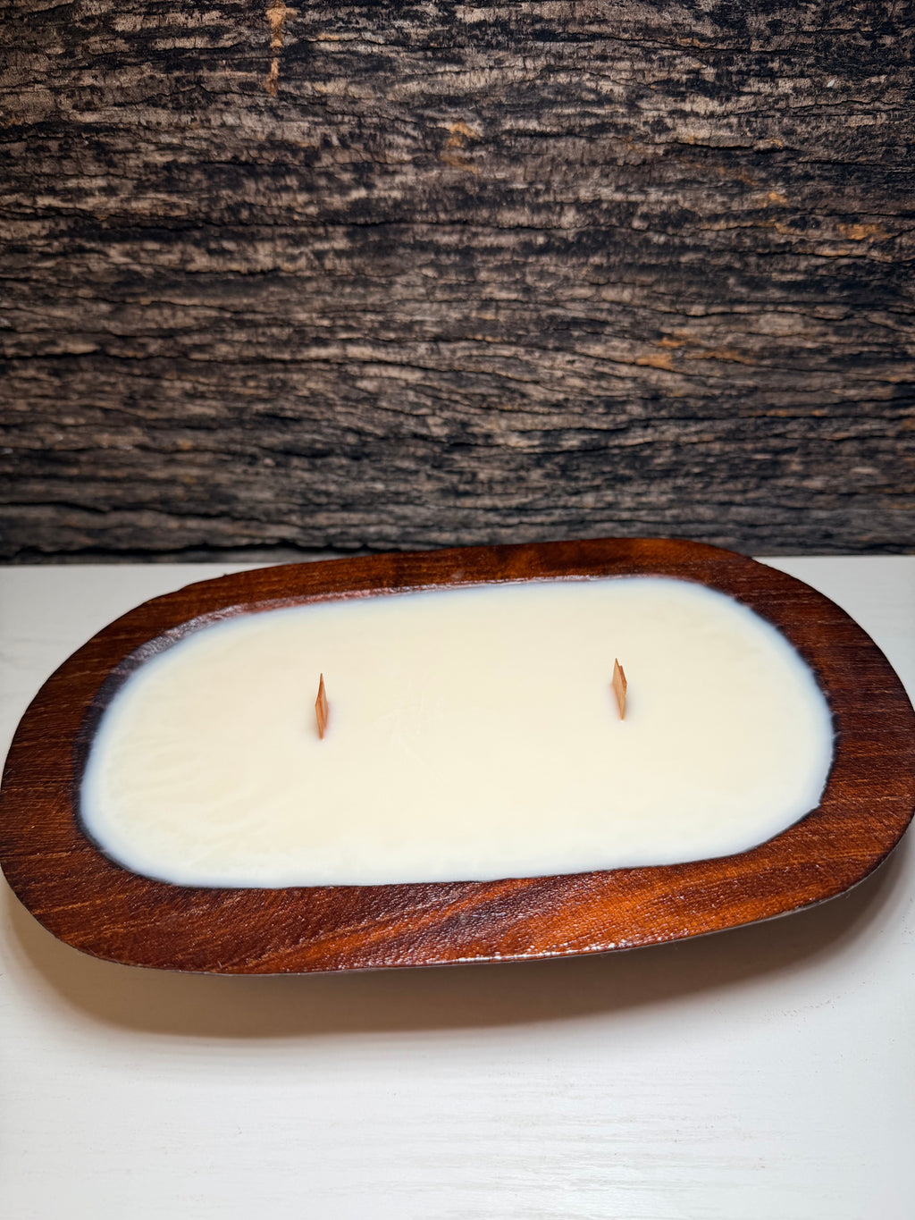 10 oz Wooden Dough Bowl Candle