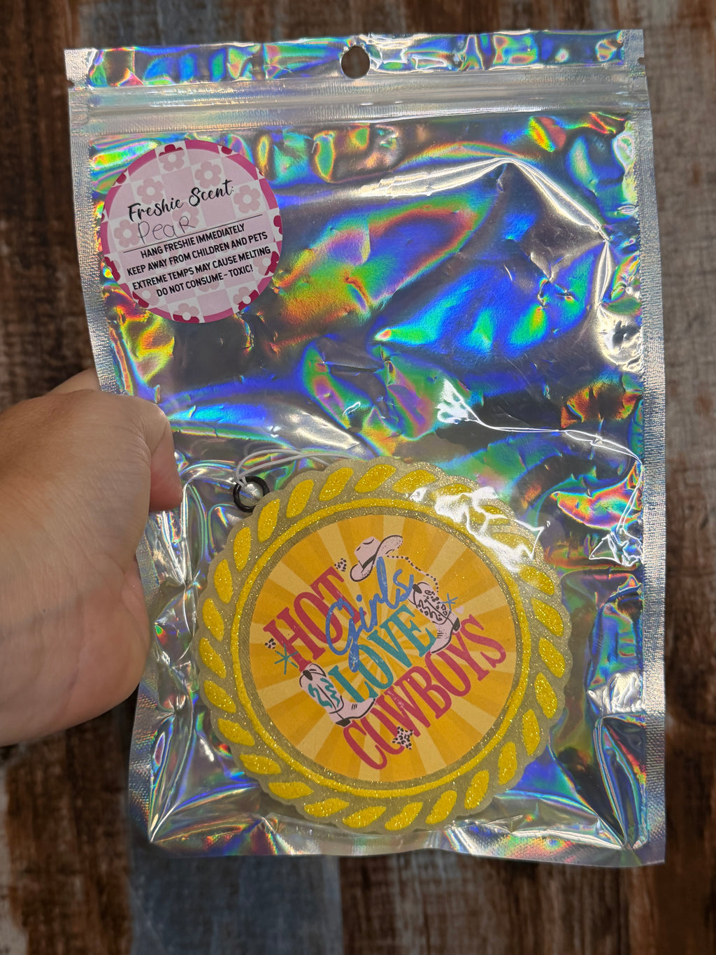 Hot Girls Love Cowboys Car Freshie | Pear Scent