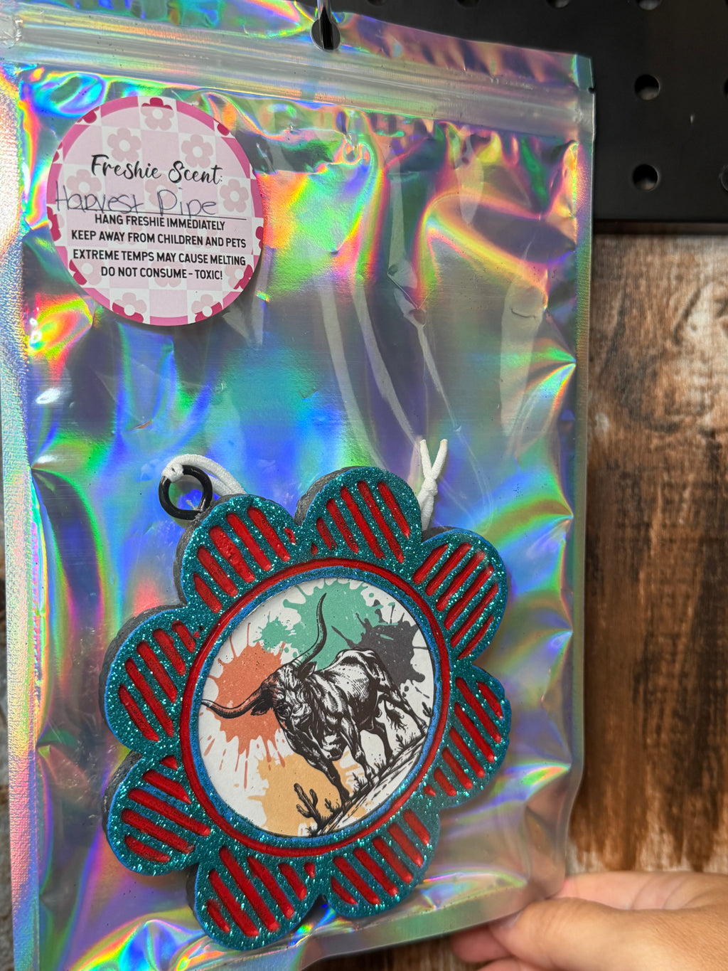 Western Longhorn Car Freshie – Harvest Pipe Scent | Rustic Desert Air Freshener