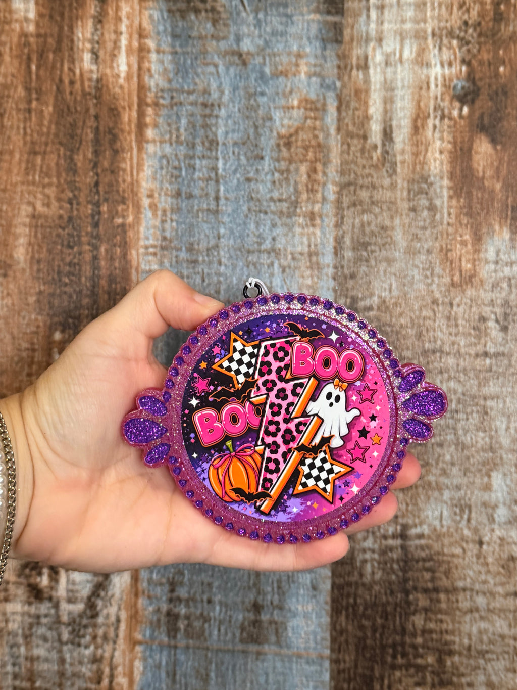 Pink Halloween Boo Car Freshie | Butt Naked Scent | Spooky Cute Air Freshener