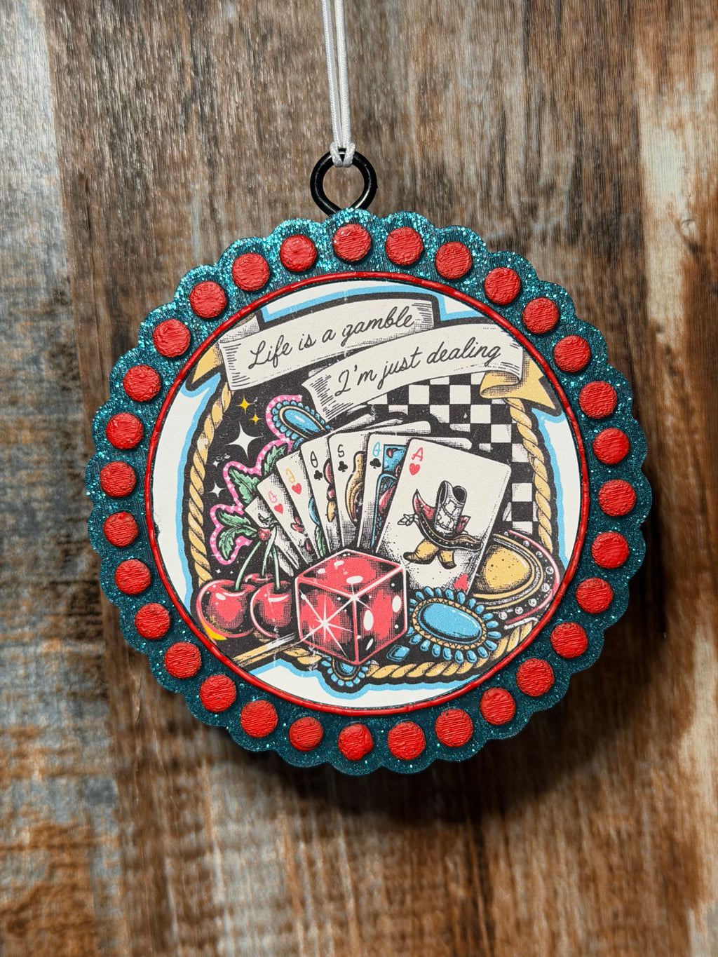 Life’s a Gamble Car Freshie | Driftwood & Hide Scent | Western Car Air Freshener