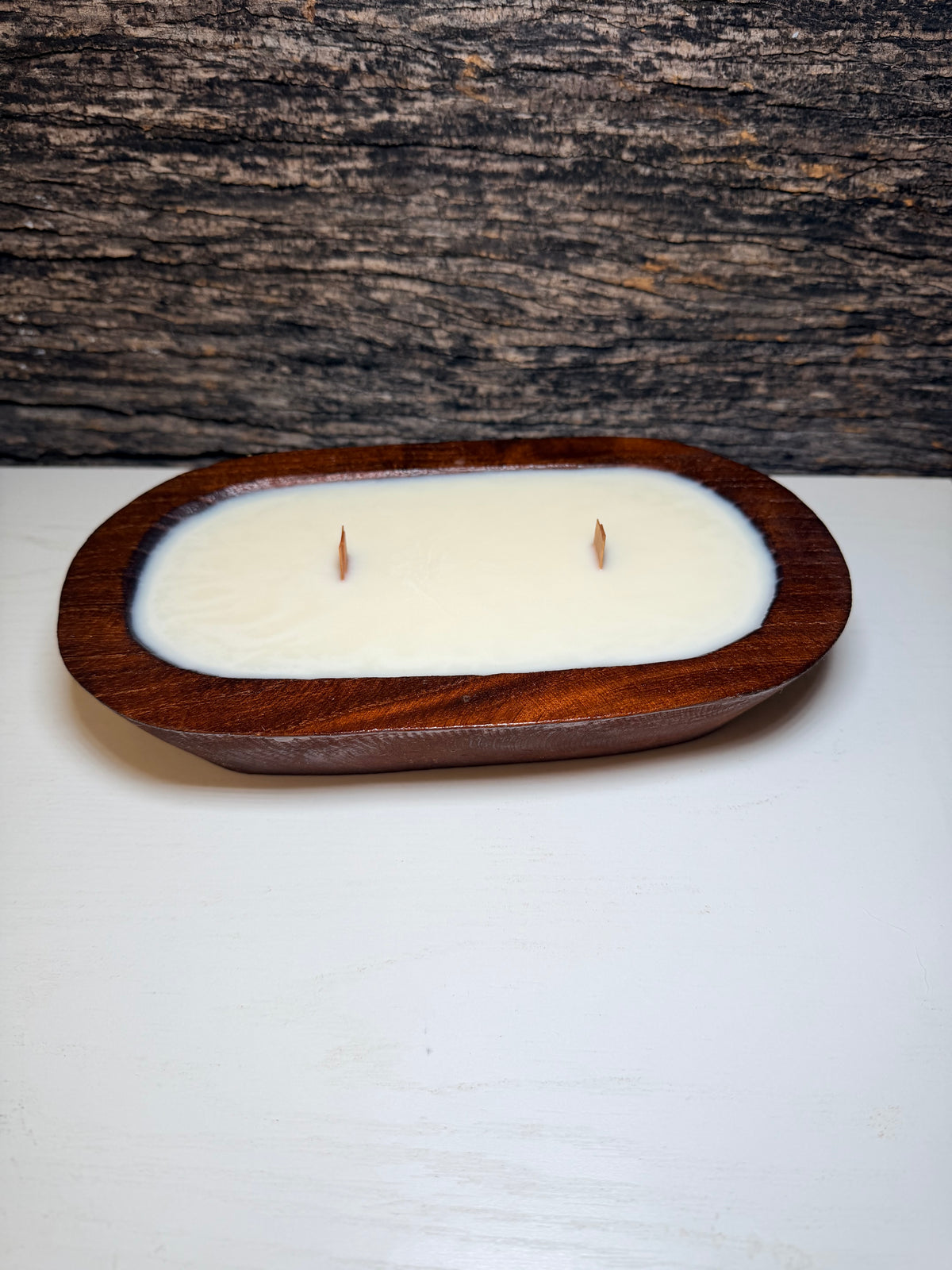 10 oz Wooden Dough Bowl Candle