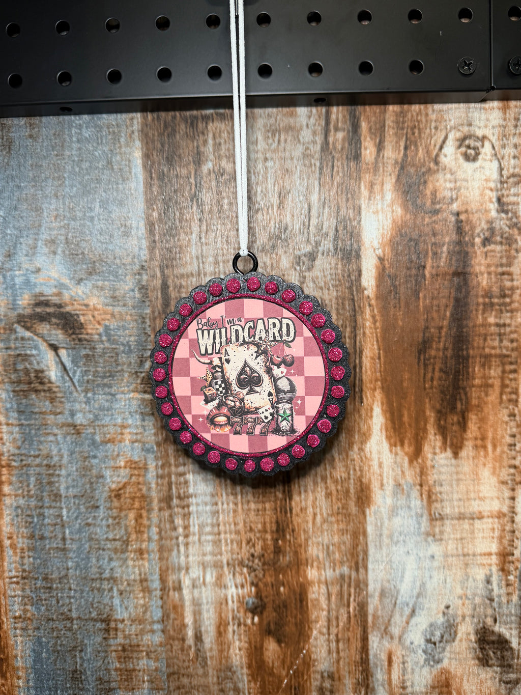 Baby I’m a Wildcard Car Freshie | Magnolia Moon Scent | Western Cowgirl Car Air Freshener | Pink Casino Western Decor | Handmade Auto Freshener
