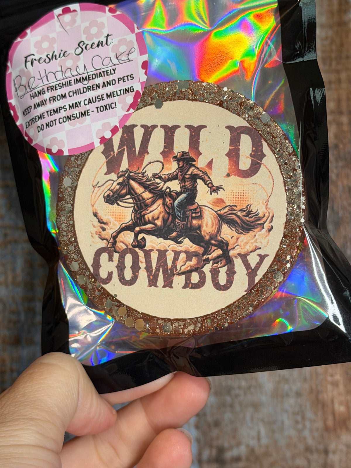 Wild Cowboy Car Freshie | Western Cowboy Horse Air Freshener | Birthday Cake Scent