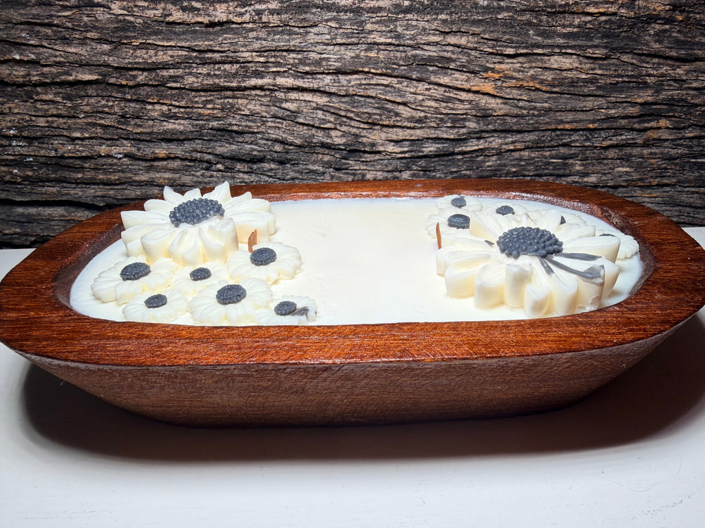10 oz Wooden Dough Bowl Candle