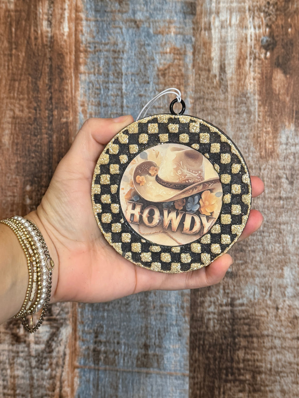 Howdy Cowboy Car Freshie | Black & Gold Glitter Western Air Freshener | Magnolia Moon Scent