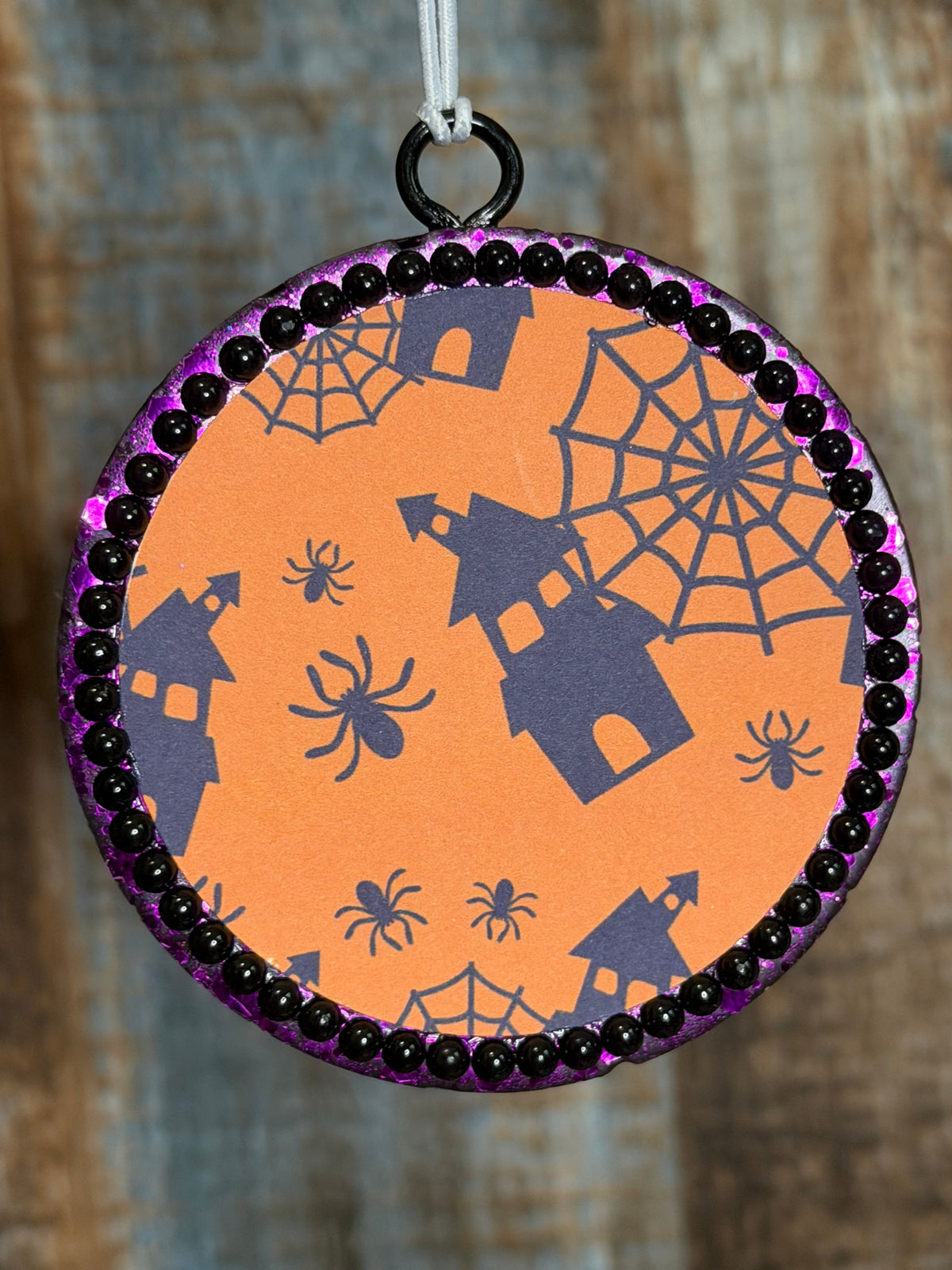 Halloween Haunted House Car Freshie | Spooky Spider Air Freshener | Leather & Lace Scent