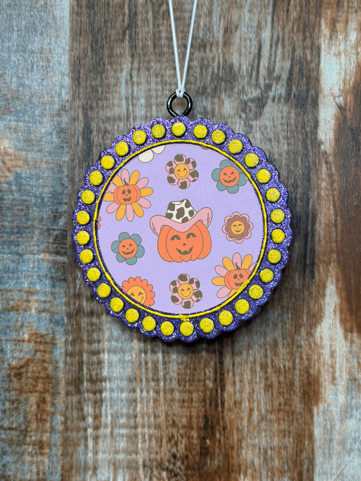 Pumpkin Cowgirl Halloween Car Freshie – Pumpkin Spice Scent | Retro Fall Air Freshener