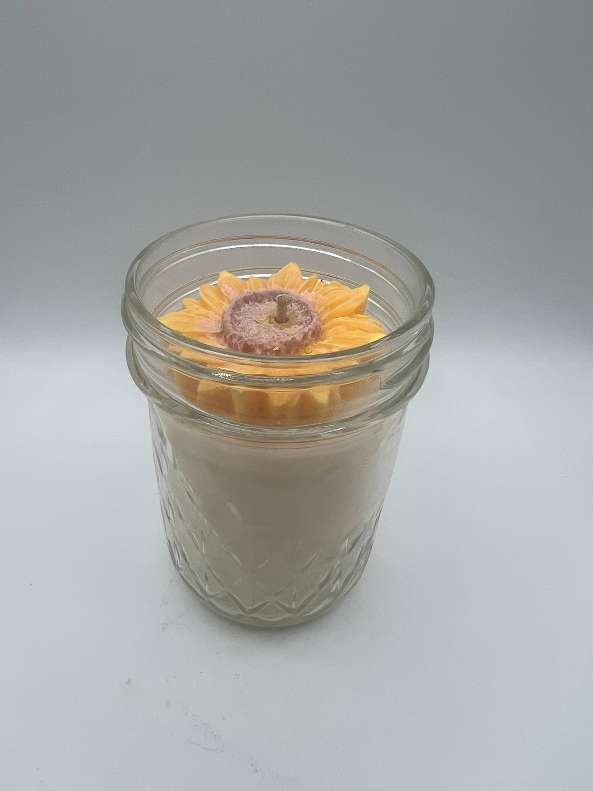Sunflower | 8 oz Rustic Glass Jar Candle