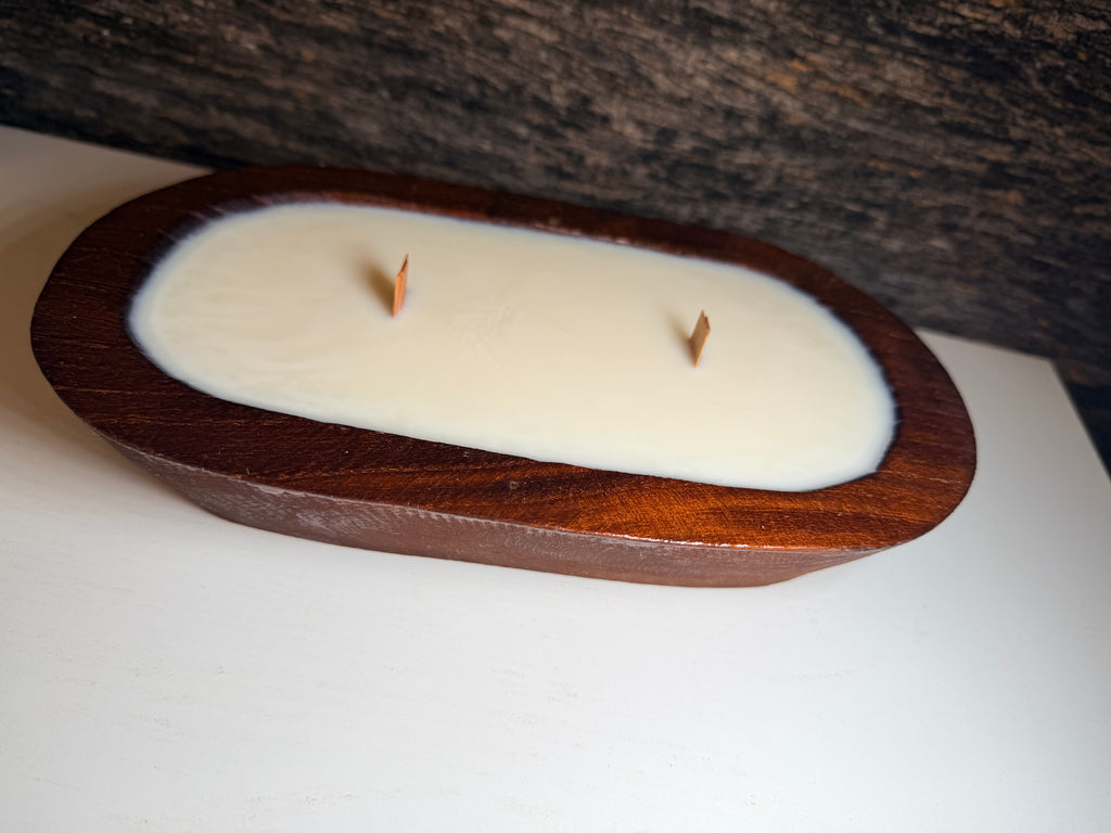 10 oz Wooden Dough Bowl Candle