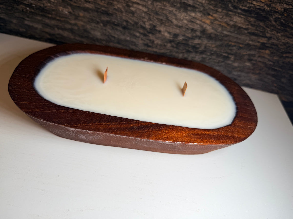 10 oz Wooden Dough Bowl Candle