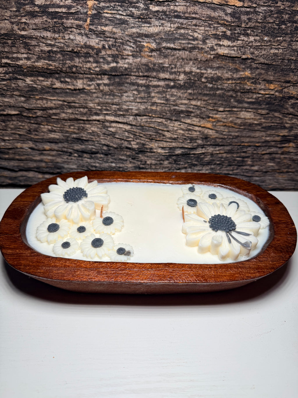 10 oz Wooden Dough Bowl Candle