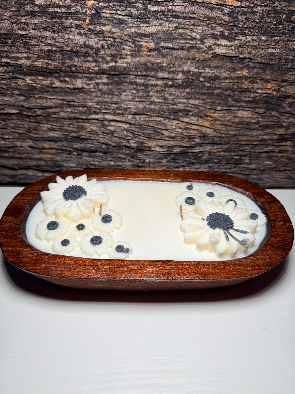 10 oz Wooden Dough Bowl Candle