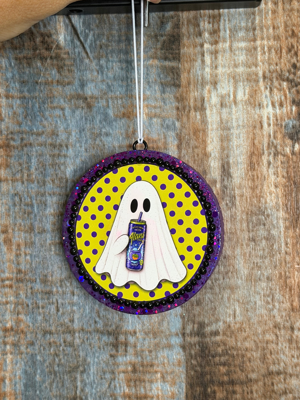 Halloween Ghost Car Freshie | Purple Energy Drink Spooky Design | Strawberry Bliss Scent