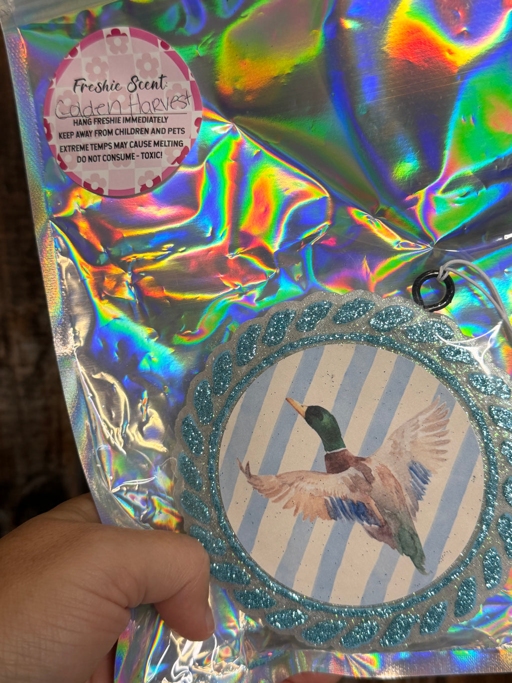 Blue Mallard Duck Car Freshie | Golden Harvest Scent