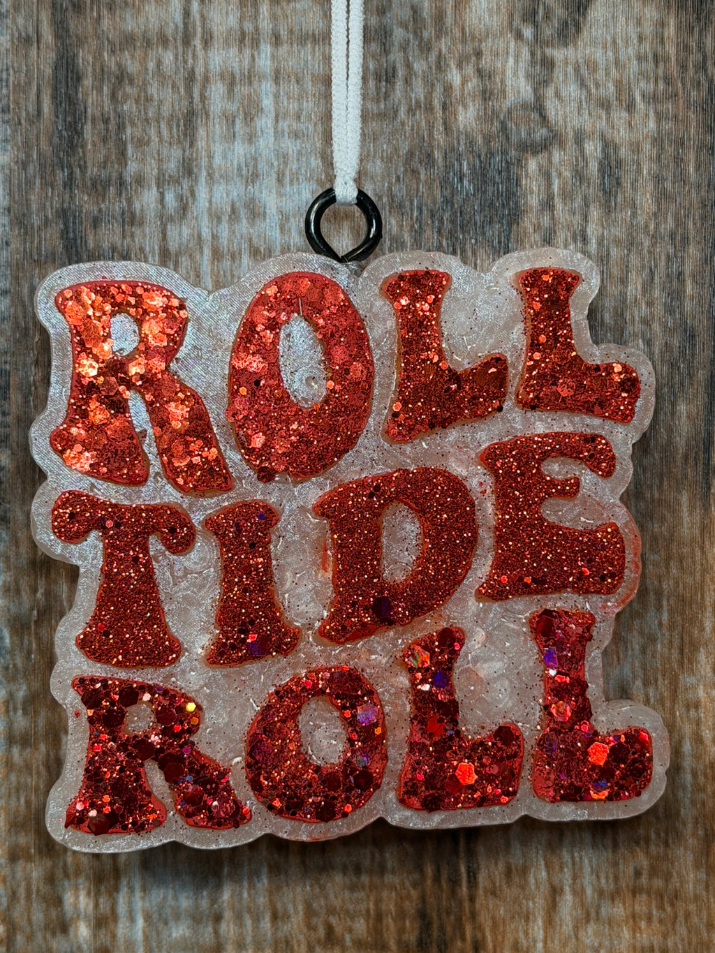 Roll Tide Roll Car Freshie – Citrus Breeze Scent | Crimson Glitter Air Freshener