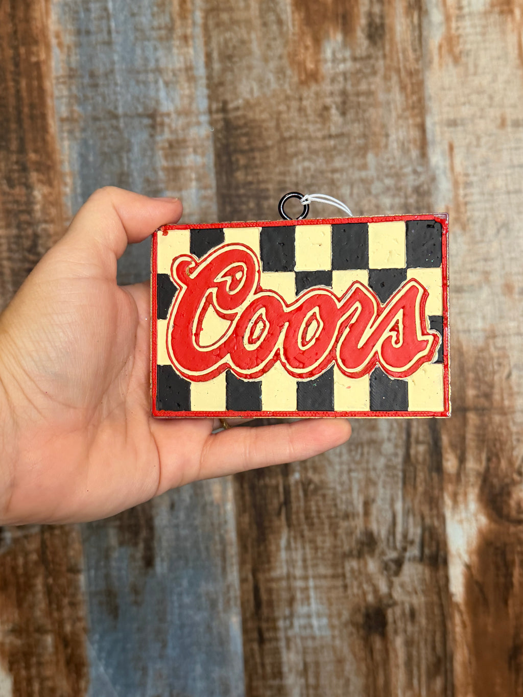 Coors Checkerboard Car Freshie | White Tea Scent
