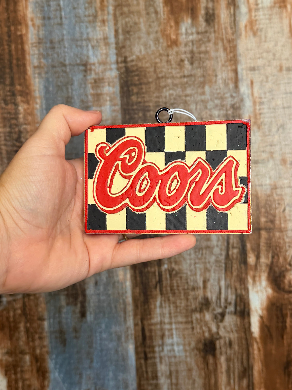 Coors Checkerboard Car Freshie | White Tea Scent