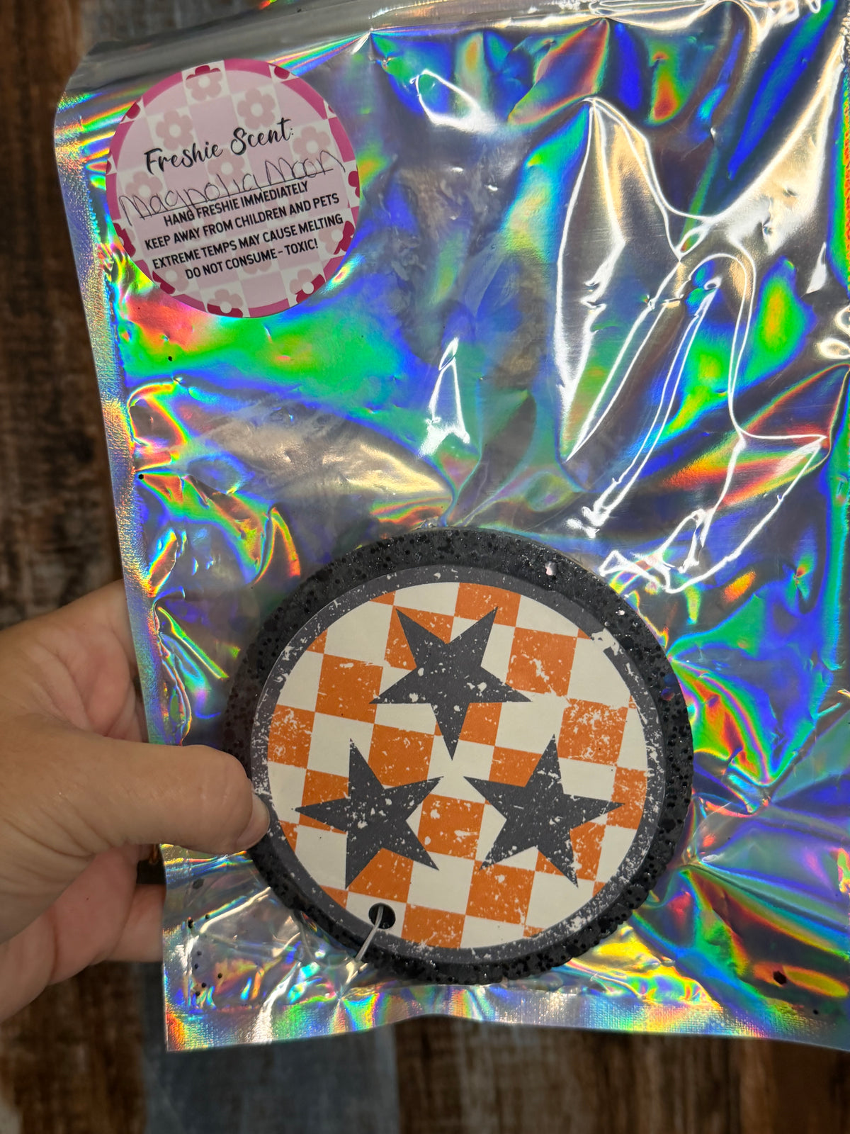 Tennessee Tri-Star Checkered Car Freshie | Magnolia Moon Scent