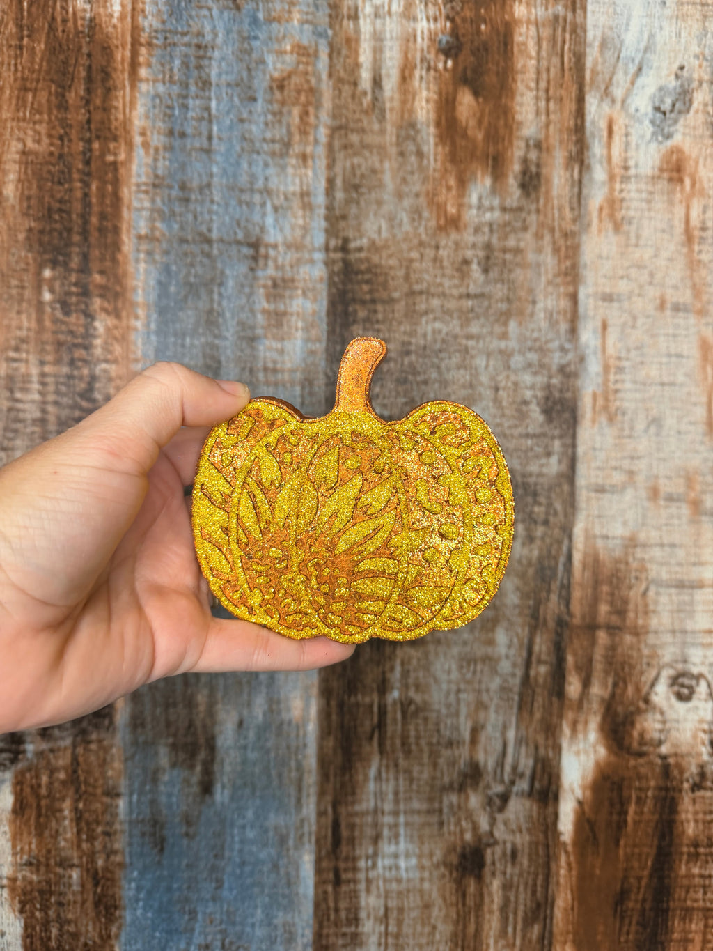 Glitter Pumpkin Car Freshie | Clean Cotton Scent | Fall Car Air Freshener | Autumn Pumpkin Car Decor | Handmade Freshie