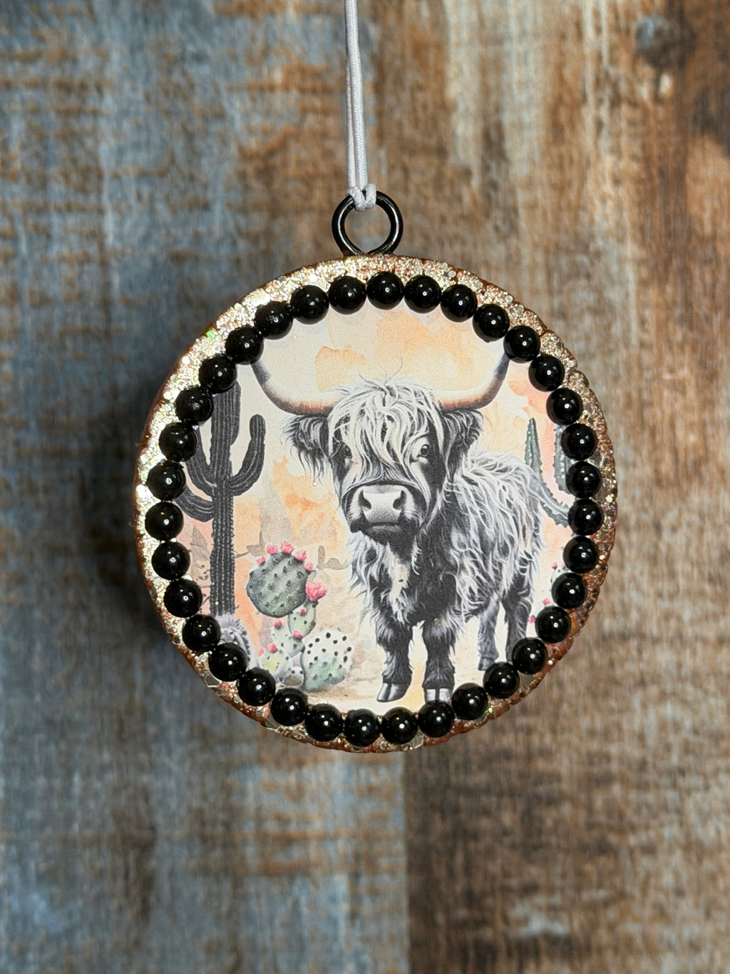 Highland Cow Car Freshie | Western Cactus Air Freshener | Birthday Cake Scent