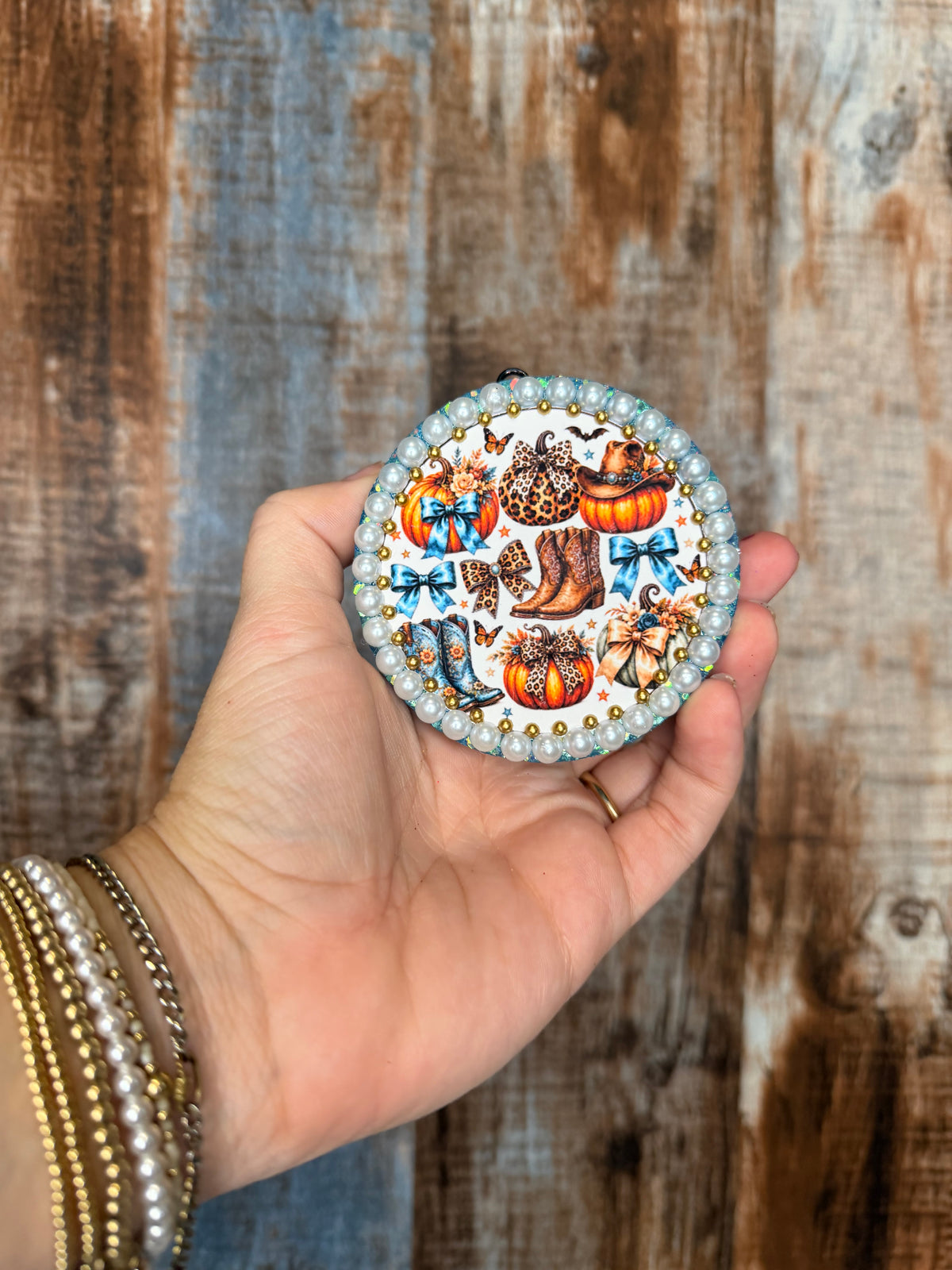 Western Fall Car Freshie | Caramel Cabana Scent | Leopard Pumpkin Cowgirl Air Freshener | Cowboy Boots Fall Freshie | Autumn Car Decor