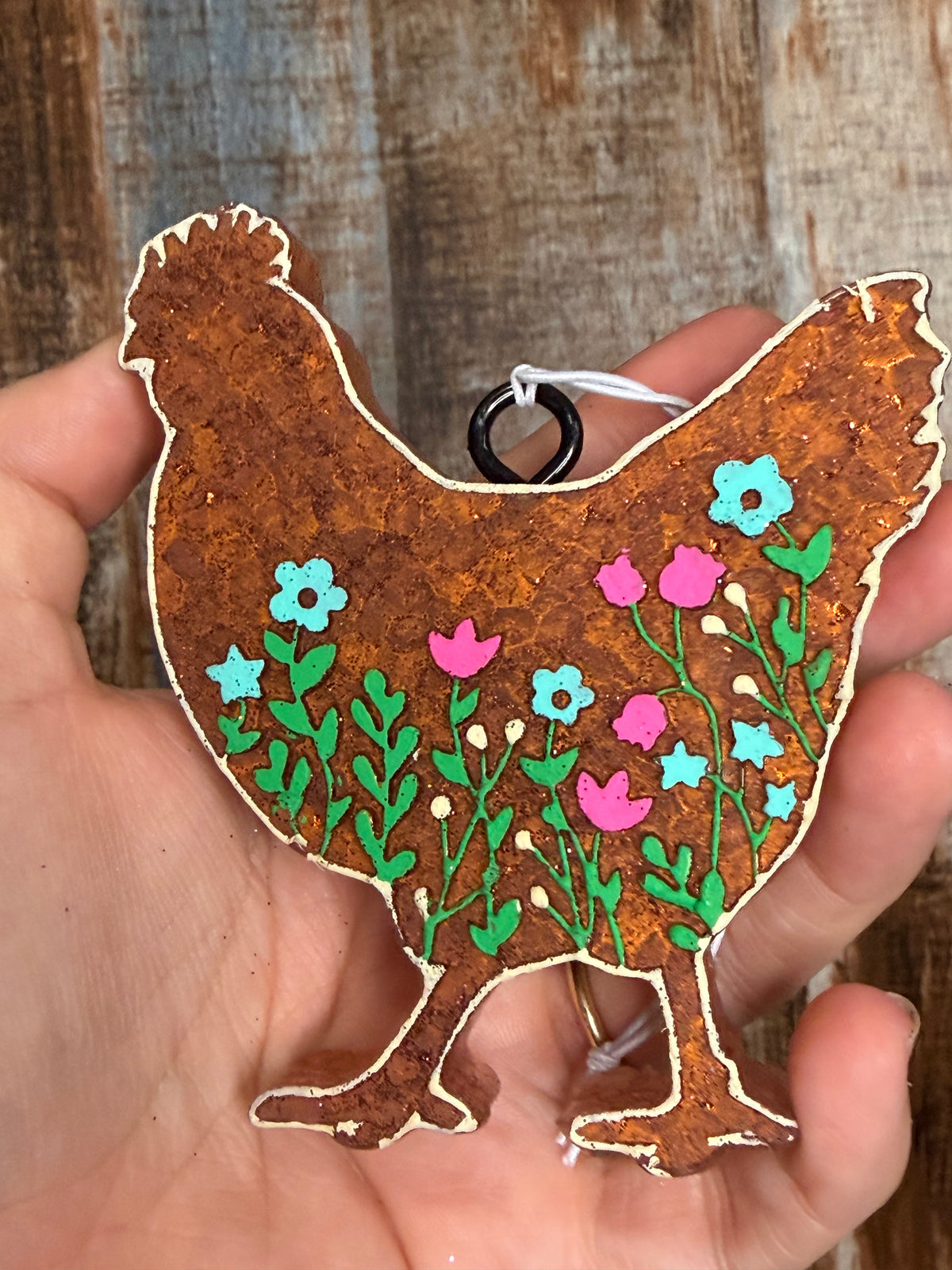 Floral Chicken Car Freshie | Lavender Scent | Country Farmhouse Air Freshener
