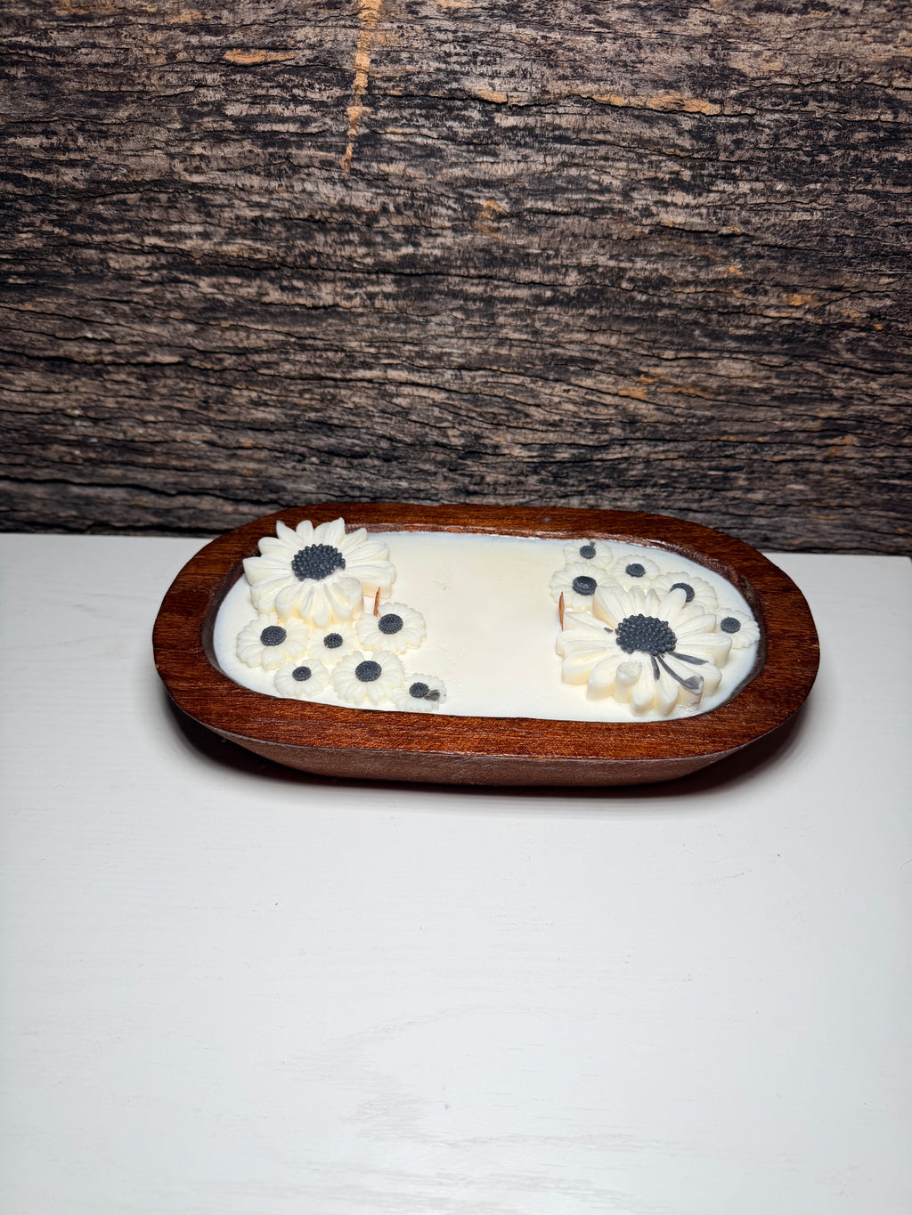 10 oz Wooden Dough Bowl Candle