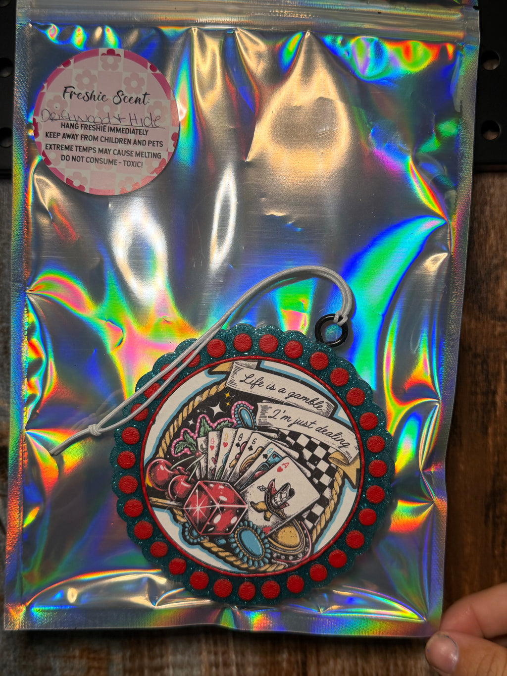 Life’s a Gamble Car Freshie | Driftwood & Hide Scent | Western Car Air Freshener