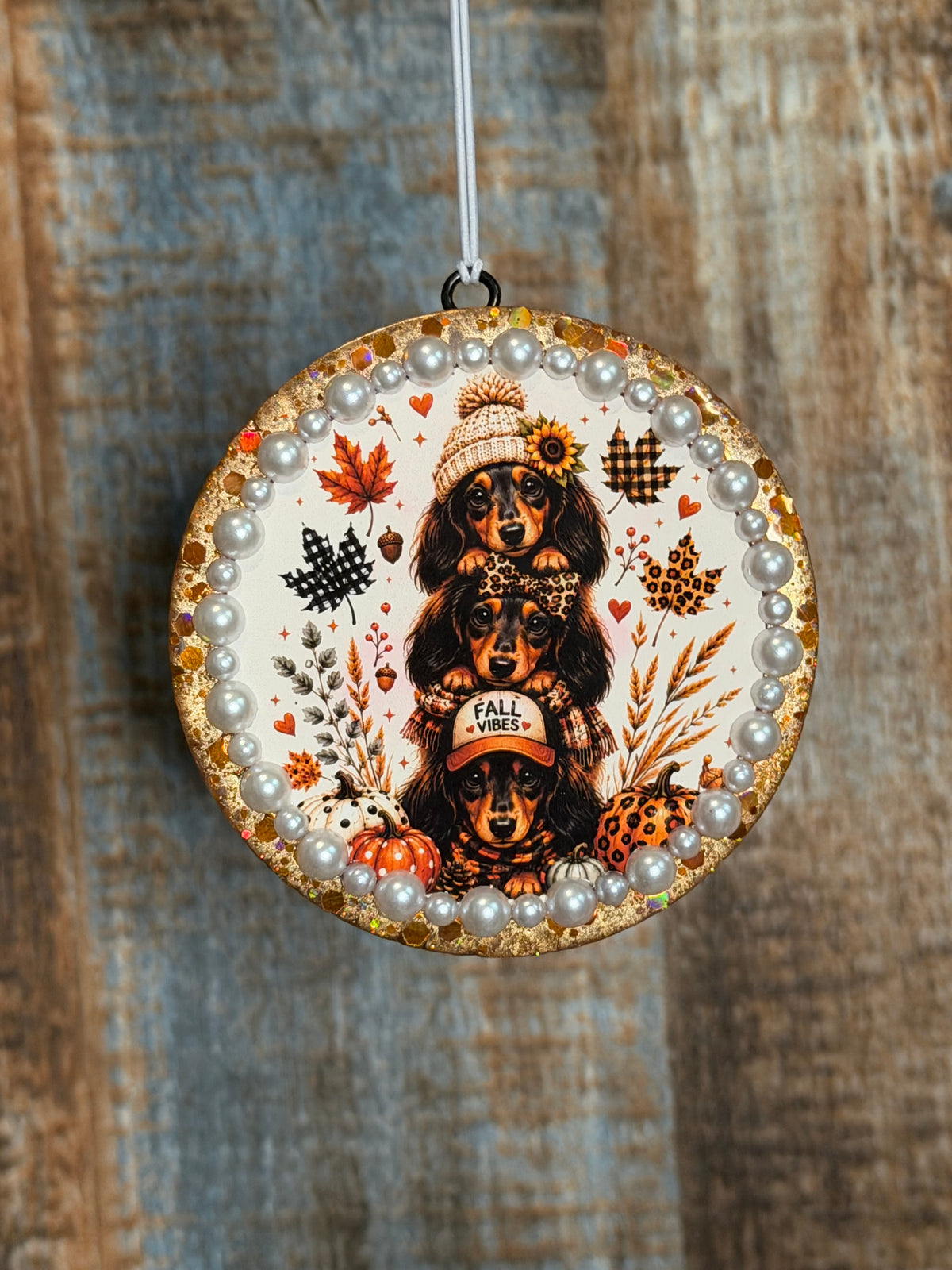 Fall Dachshund Car Freshie | Cute Fall Dog Air Freshener | Magnolia Moon Scent