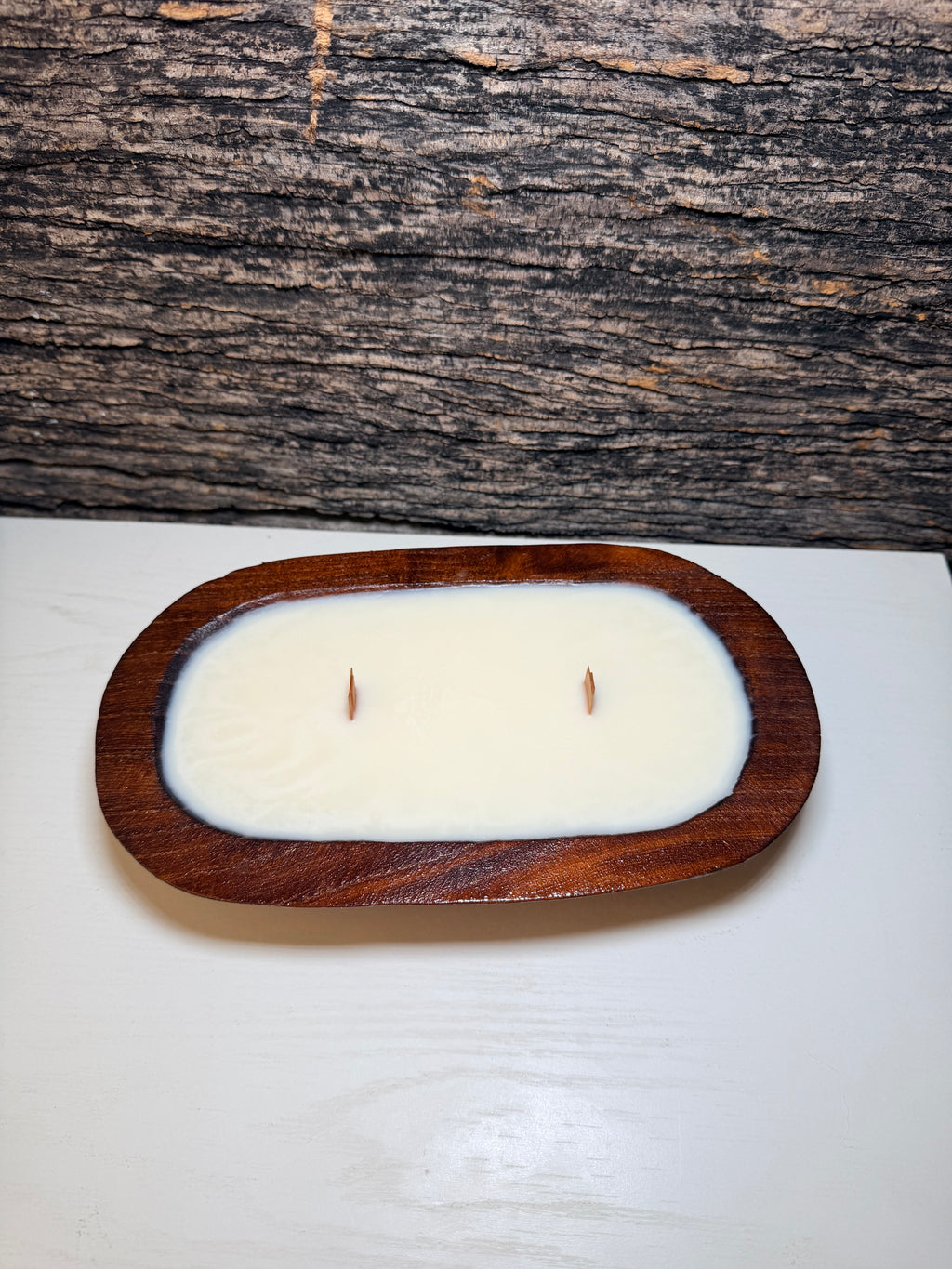 10 oz Wooden Dough Bowl Candle