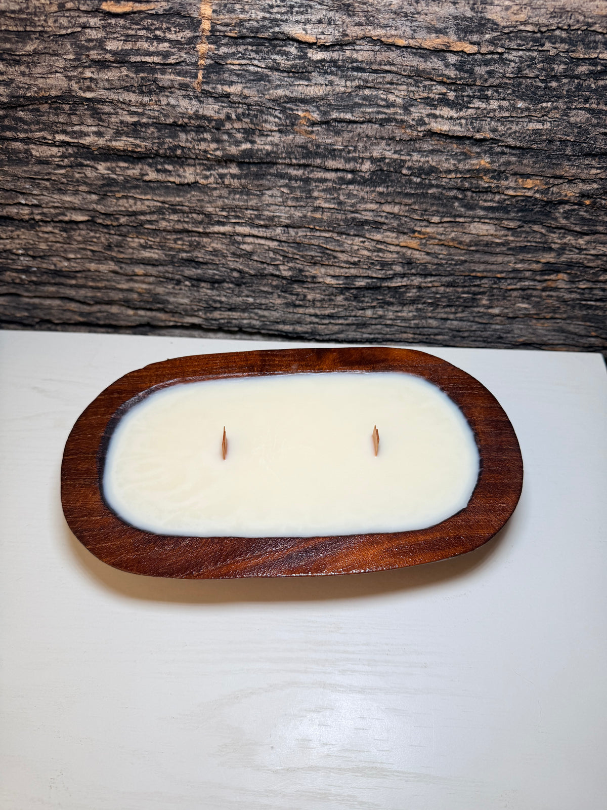 10 oz Wooden Dough Bowl Candle