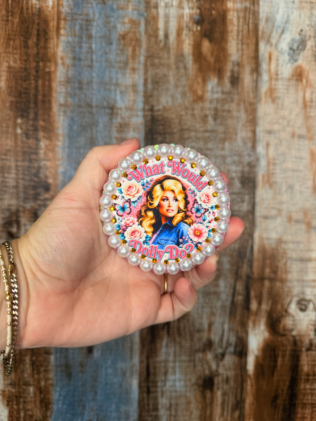 Dolly What Would Dolly Do Car Freshie | Lavender Vanilla Scent | Pink Country Music Air Freshener | Cowgirl Car Decor