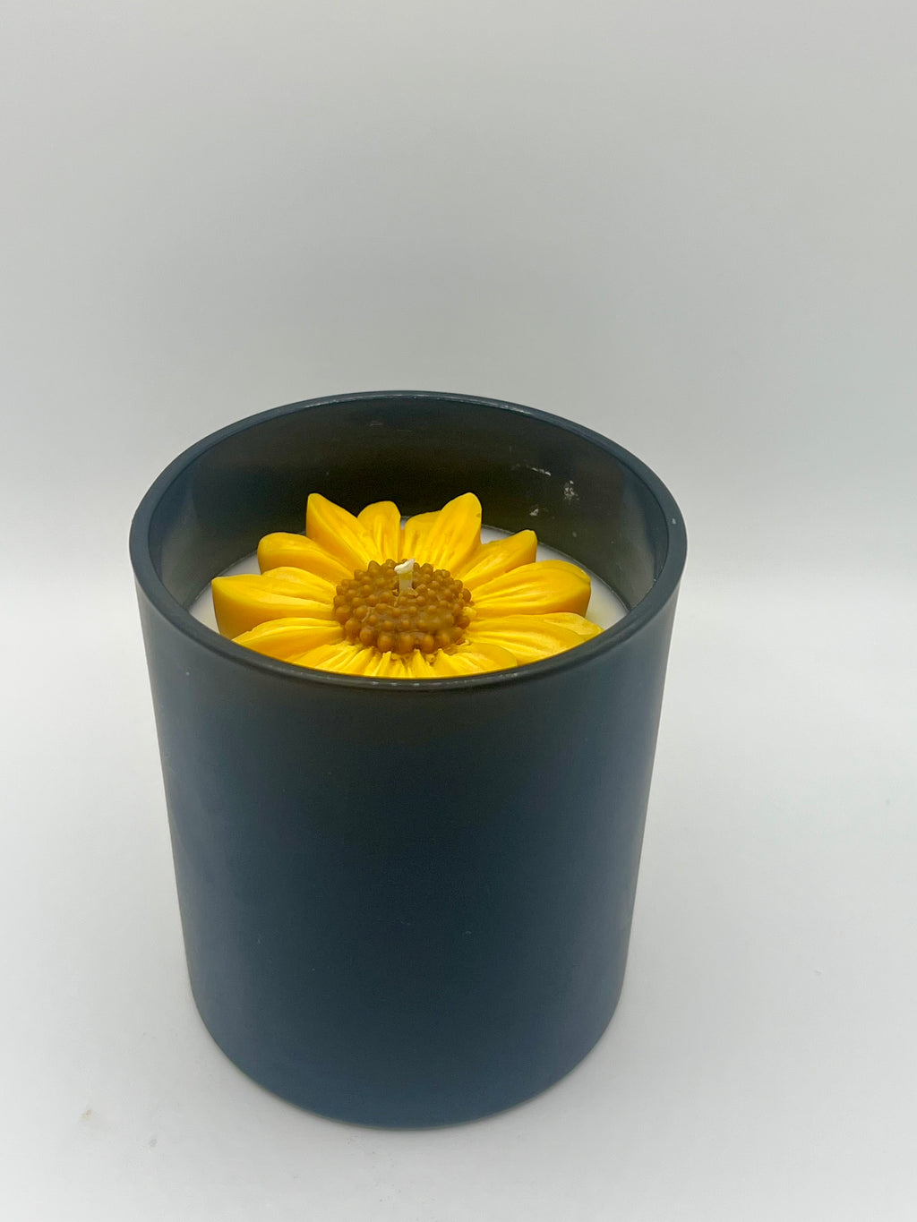 8 oz Black Jar Sunflower Wickless Candle