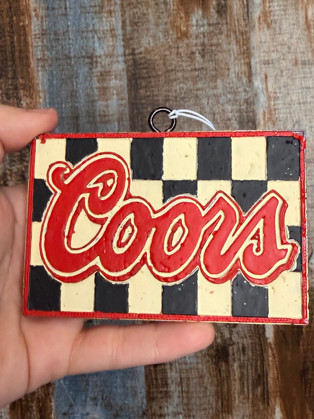 Coors Checkerboard Car Freshie | White Tea Scent