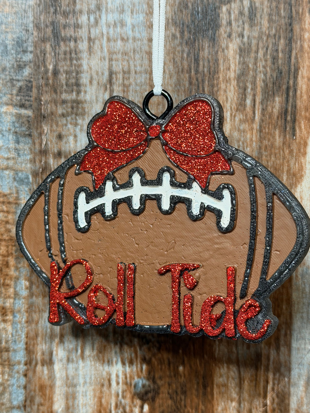 Roll Tide Football Car Freshie – Strawberry Bliss Scent | Crimson Glitter Air Freshener