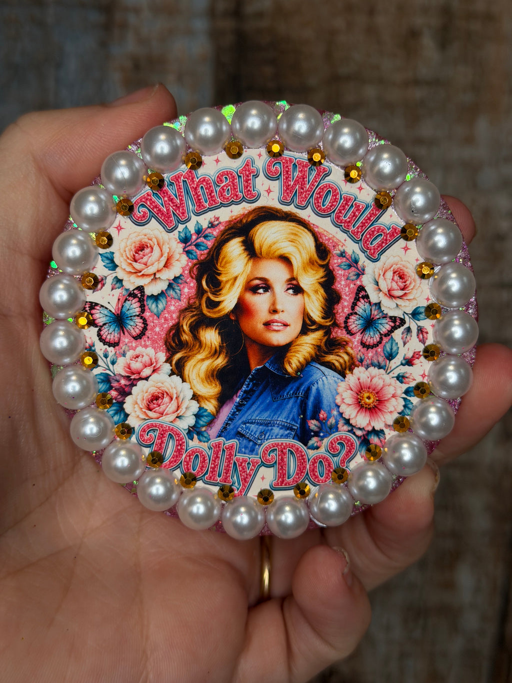 Dolly What Would Dolly Do Car Freshie | Lavender Vanilla Scent | Pink Country Music Air Freshener | Cowgirl Car Decor